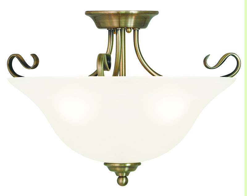 3 Light Antique Brass Ceiling Mount 613001 Prestige Lighting and