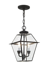 Livex Lighting 2285-04 - 2 Light Black Outdoor Chain Lantern
