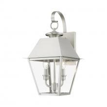 Livex Lighting 27215-91 - 2 Light Brushed Nickel Outdoor Medium Wall Lantern