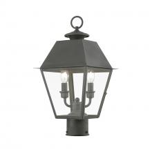 Livex Lighting 27216-61 - 2 Light Charcoal Outdoor Medium Post Top Lantern