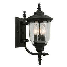 Eglo 202803A - 3x60W Outdoor Wall Light w/ Matte Black Finish and Clear Seeded Glass