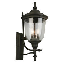 Eglo 202875A - 3x60W Outdoor Wall Light w/ Matte Bronze Finish and Clear Seeded Glass