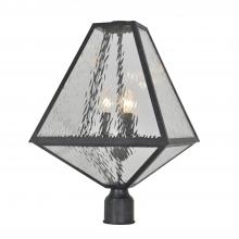 Crystorama GLA-9709-WT-BC - Brian Patrick Flynn for Crystorama Glacier 3 Light Black Charcoal Large Outdoor Post