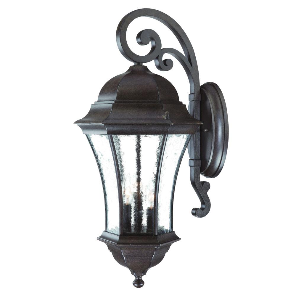 Waverly Collection Wall-Mount 3-Light Outdoor Black Coral Light Fixture