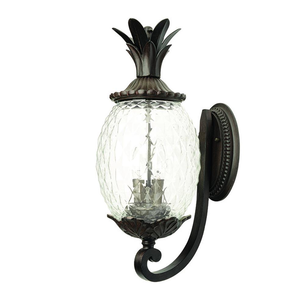 Lanai Collection Wall-Mount 3-Light Outdoor Black Coral Light Fixture