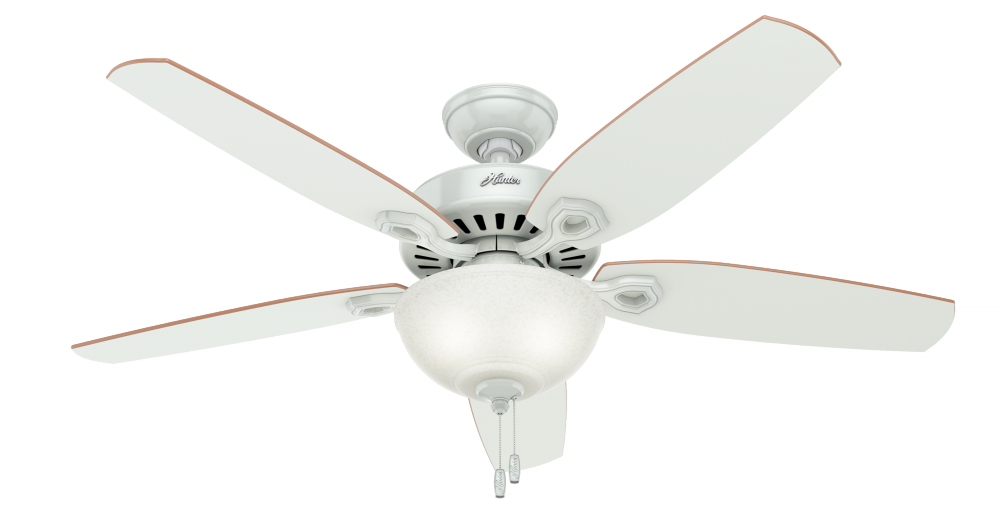 Hunter 52 inch Builder White Ceiling Fan with LED Light Kit and Pull Chain
