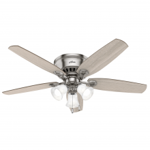 Hunter 51112 - Hunter 52 inch Builder Brushed Nickel Low Profile Ceiling Fan with LED Light Kit and Pull Chain