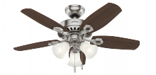 Hunter 52106 - Hunter 42 inch Builder Brushed Nickel Ceiling Fan with LED Light Kit and Pull Chain