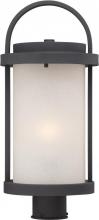Nuvo 62/654 - Willis - LED Post Lantern with Antique White Glass - Textured Black Finish